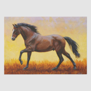 Dark Bay Stallion Horse Galloping Tissue Paper