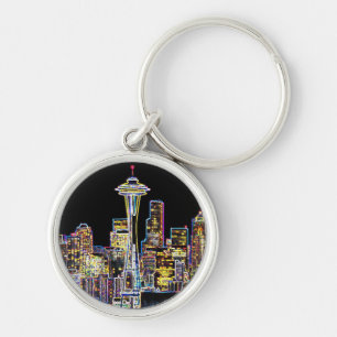 Dark be the Night - Luminous Seattle Skyline Key Ring
