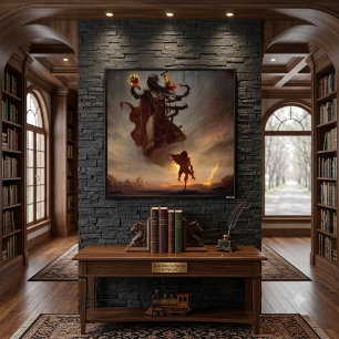 Dark Beast vs. Warrior Photo Print