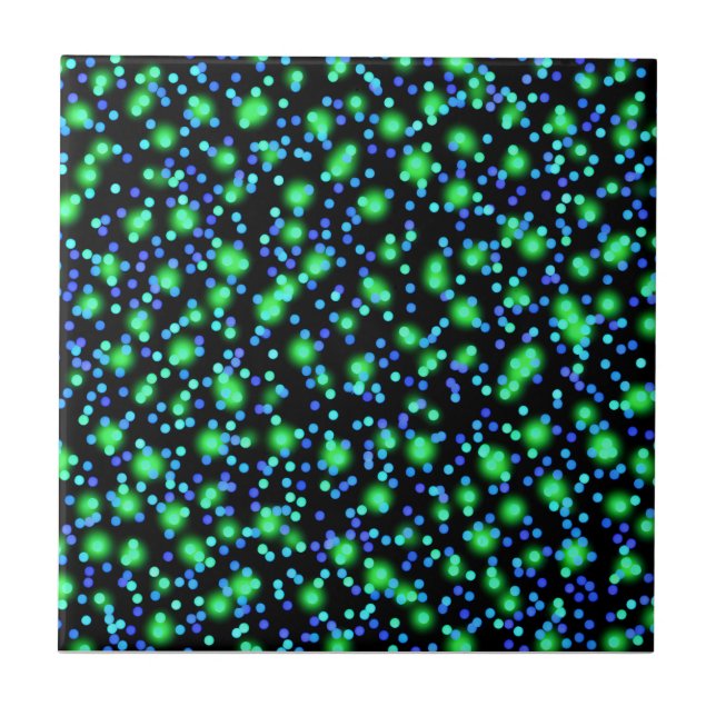 Dark beautiful colours neon glowing bokeh lights tile (Front)