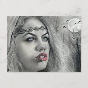 Dark Beauty moon shadows postcard