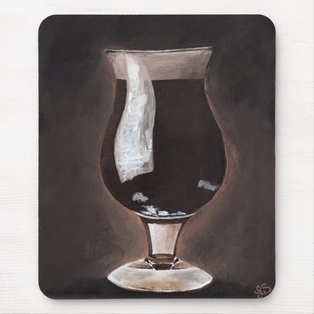 Dark Beer in Tulip Glass Porter Stout Painting Art Mouse Mat (Front)