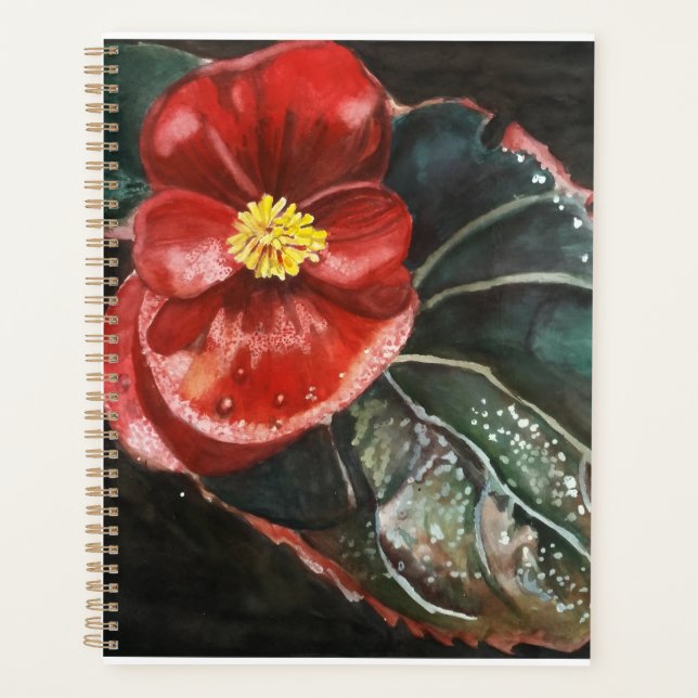 Dark Begonia in Watercolor Planner (Front)