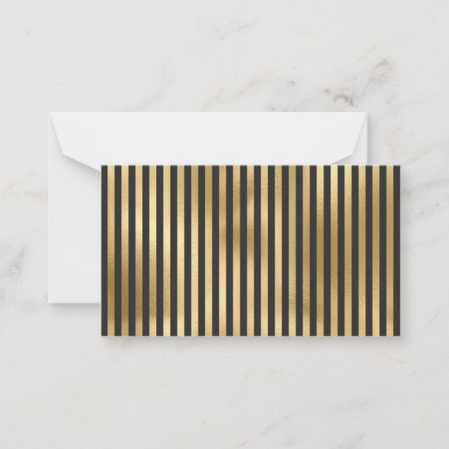 Dark Beige Glam Vertical Lines Geometric Stripes Card (Front)