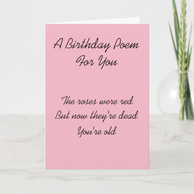 Dark Birthday Poem Card (Front)