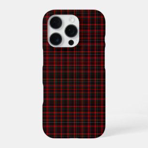 Dark Black and Red Traditional Christmas Tartan iPhone 16 Pro Case