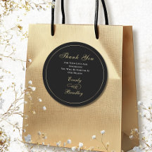 Dark Black Background White Gold Script Classy