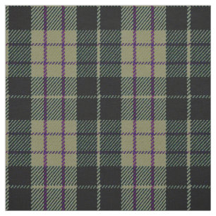 Dark black green, white  black/purple stripe plaid fabric