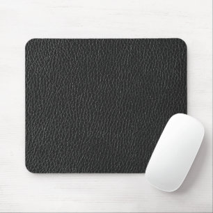 Dark Black Leather Texture Design Office Mouse Mat