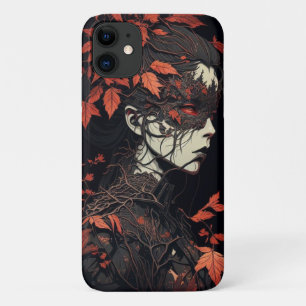 dark black orange fire anime girl bad devil iPhone 11 case