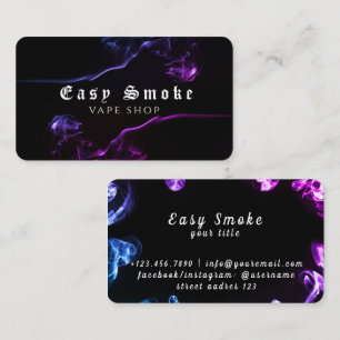 Dark Black Purple Smoke Vape Shop Business Card