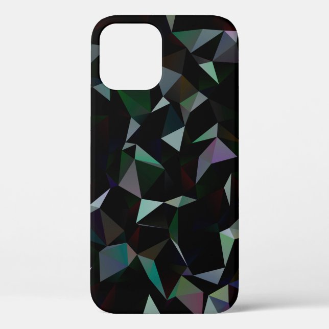 Dark Black triangle mosaic pattern. Geometric illu Case-Mate iPhone Case (Back)