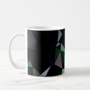 Dark Black triangle mosaic pattern. Geometric illu Coffee Mug