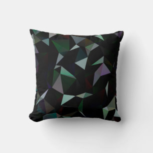 Dark Black triangle mosaic pattern. Geometric illu Cushion