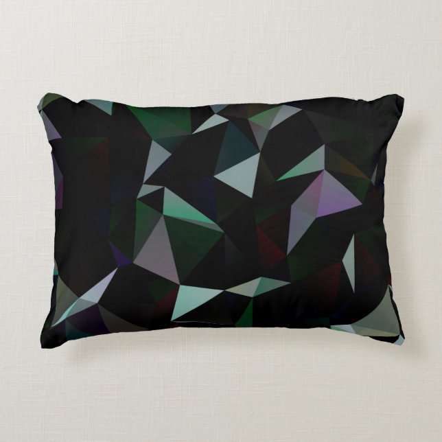 Dark Black triangle mosaic pattern. Geometric illu Decorative Cushion (Front)