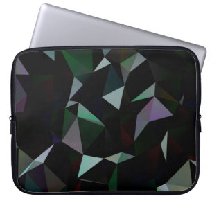 Dark Black triangle mosaic pattern. Geometric illu Laptop Sleeve