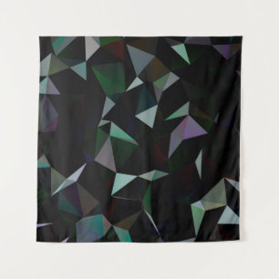 Dark Black triangle mosaic pattern. Geometric illu Tapestry