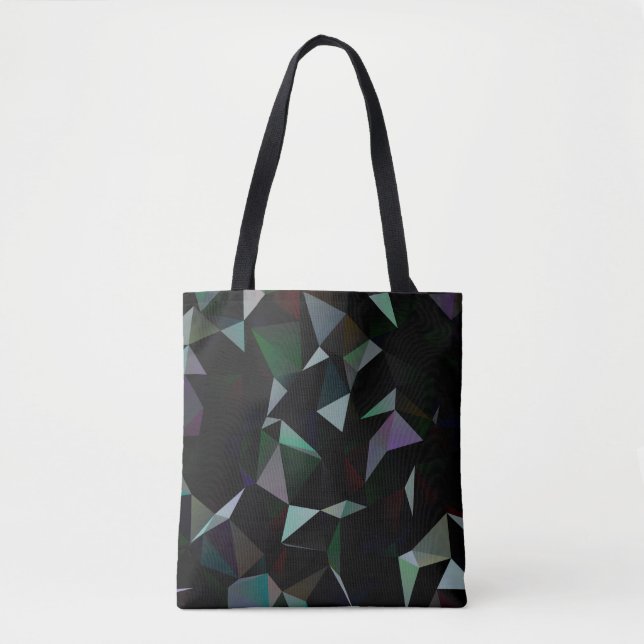 Dark Black triangle mosaic pattern. Geometric illu Tote Bag (Front)