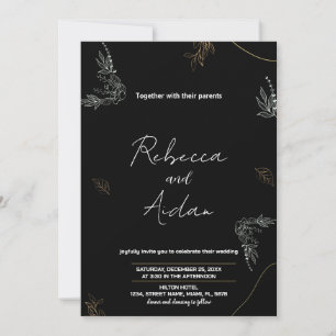 Dark Black Wedding Invitations
