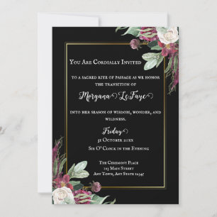 Dark Bloom Croning Ceremony Invitation