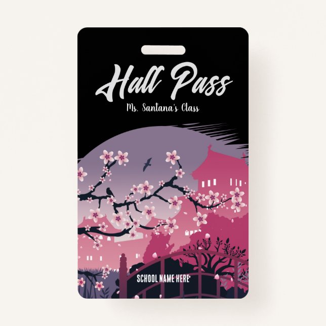 Dark Blossom Hall Pass Badge ID Badge (Front)