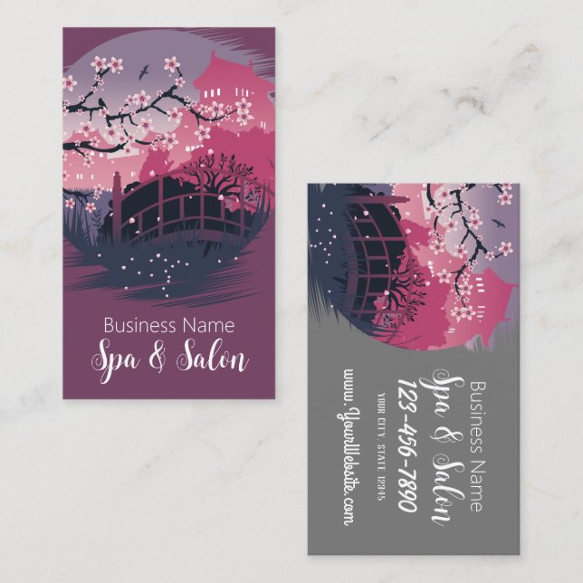 Dark Blossom Spa and Salon Business Card (Front/Back)