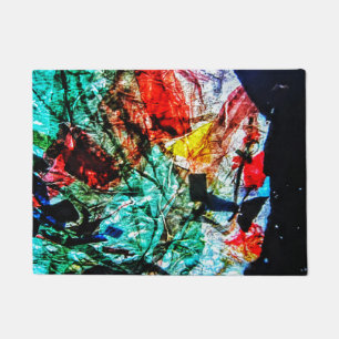 Dark blue abstract door ma,Abstract home  Doormat