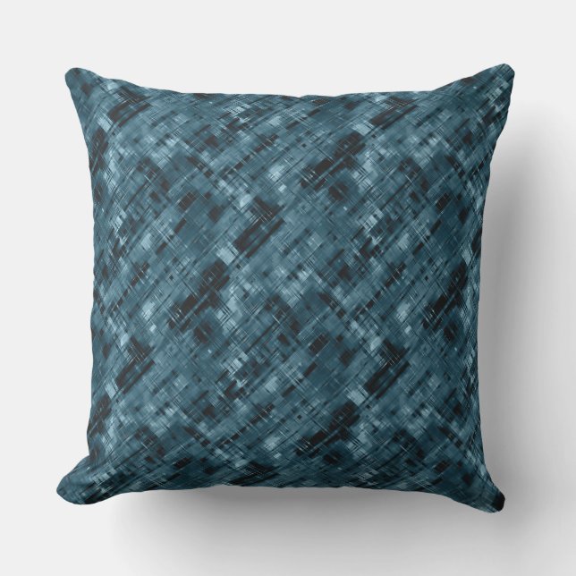 dark blue abstract modern pattern cushion (Front)