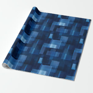 Dark Blue Abstract Paint  Wrapping Paper