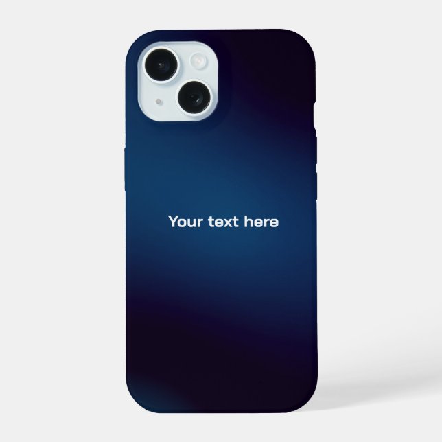 Dark Blue Abstract Pattern | Add Text iPhone 15 Case (Back)