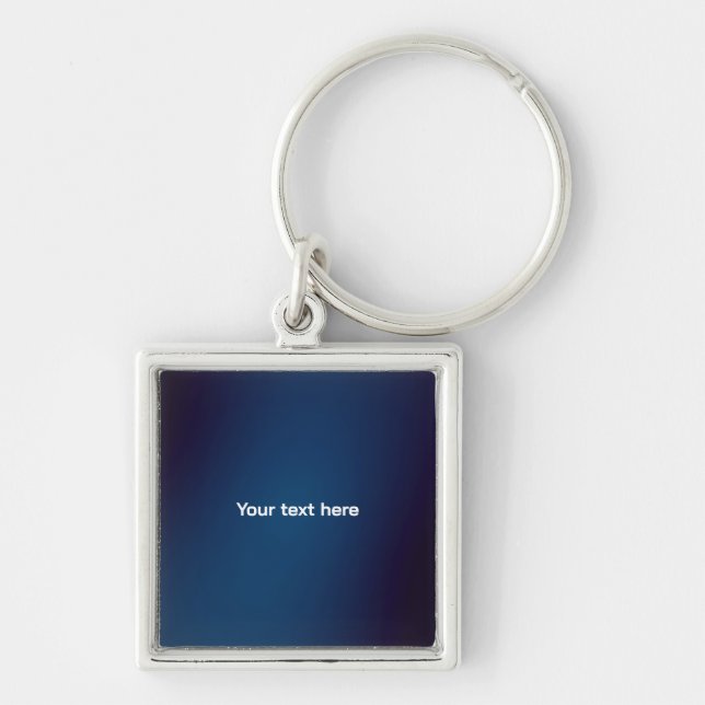 Dark Blue Abstract Pattern | Add Text Key Ring (Front)