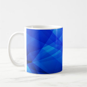 Dark BLUE abstract polygonal. Triangular geometric Coffee Mug