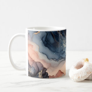 Dark blue alcohol ink coffee mug