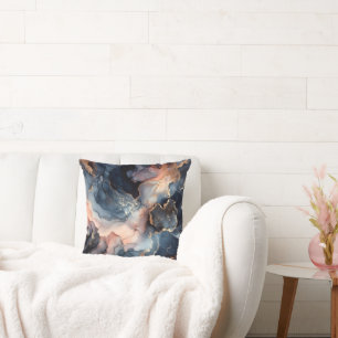 Dark blue alcohol ink cushion
