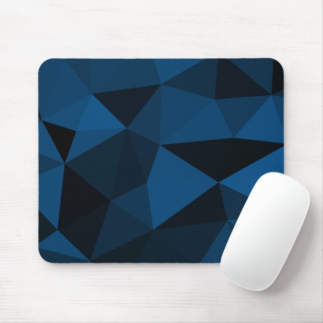 Dark blue and black geometric mesh pattern mouse mat (With Mouse)