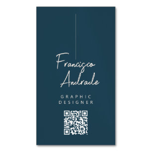 Dark blue and cream Minimalist Modern Design Magnetic Business Card