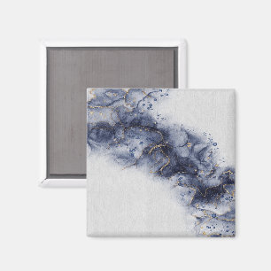 Dark blue and gold watercolor ink marks magnet