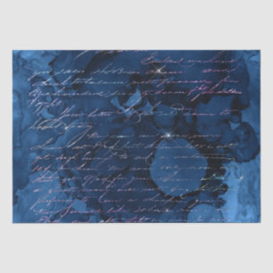 Dark Blue and Iridescent Glitter Mermaid Letters Tissue Paper