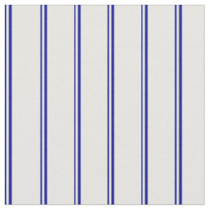 Dark Blue and Mint Cream Stripes Fabric