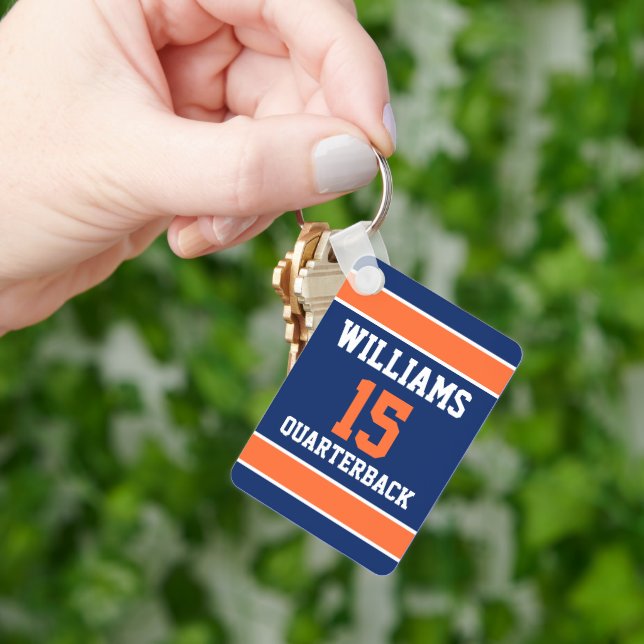 Dark Blue and Orange Key Ring (Hand)
