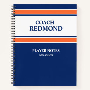 Dark Blue and Orange Notebook