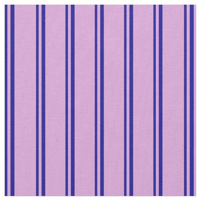 Dark Blue and Plum Coloured Stripes Fabric (Close Up)