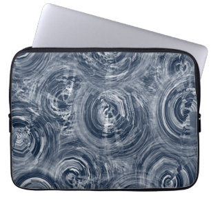 Dark blue and pretty swirling batik laptop sleeve