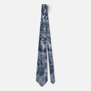Dark blue and pretty swirling batik tie