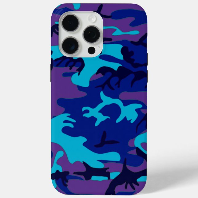 Dark Blue and Purple Camouflage Case-Mate iPhone Case (Back)