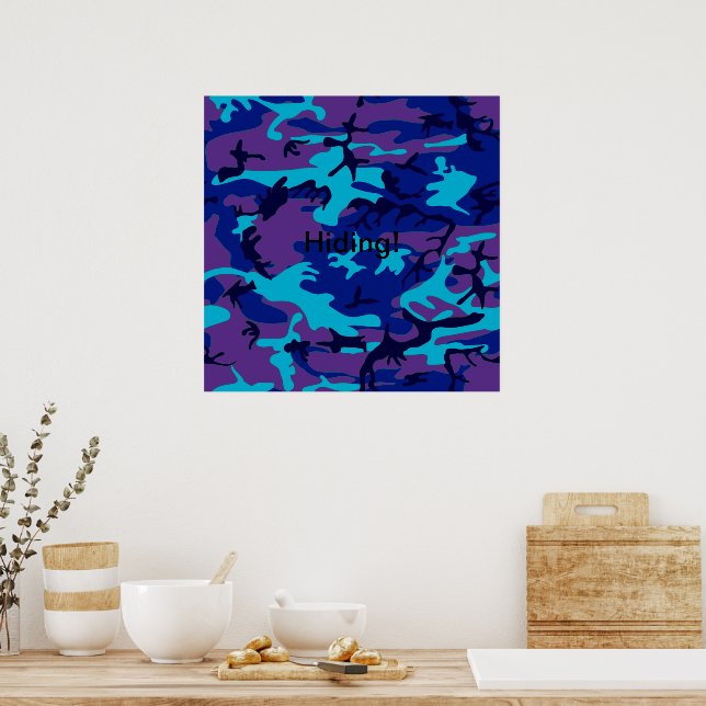 Dark Blue and Purple Camouflage Poster (Kitchen)