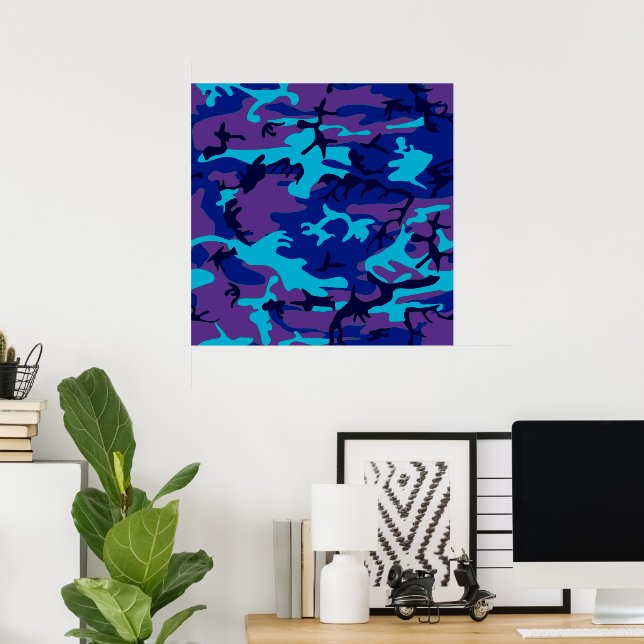 Dark Blue and Purple Camouflage Value Poster (Home Office)