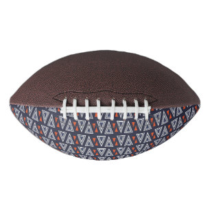 Dark Blue and Red Geometric Triangles Pattern American Football