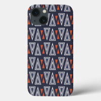 Dark Blue and Red Geometric Triangles Pattern