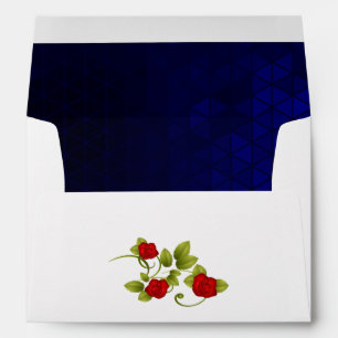 Dark Blue and Red Rose Wedding Envelopes